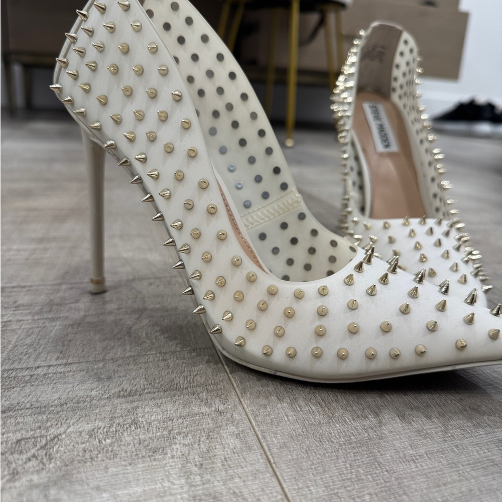 Steve Madden Studded White Heels